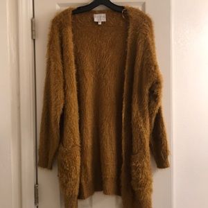 Fuzzy Mustard Cardigan